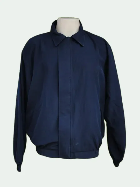 Chumpa azul marino con cuello camisero