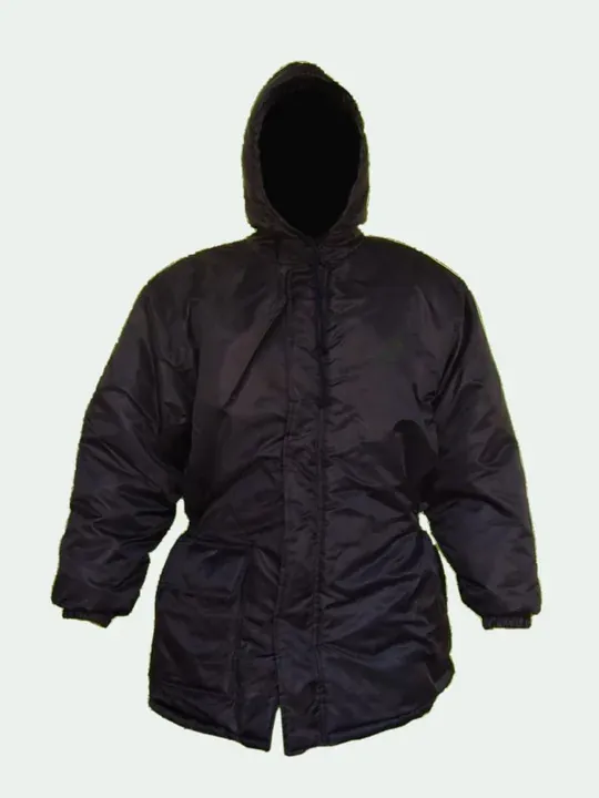 Parka negra acolchada con capucha