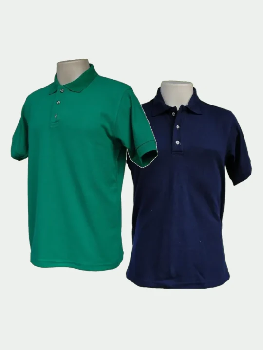 Camisas polo en verde y azul marino