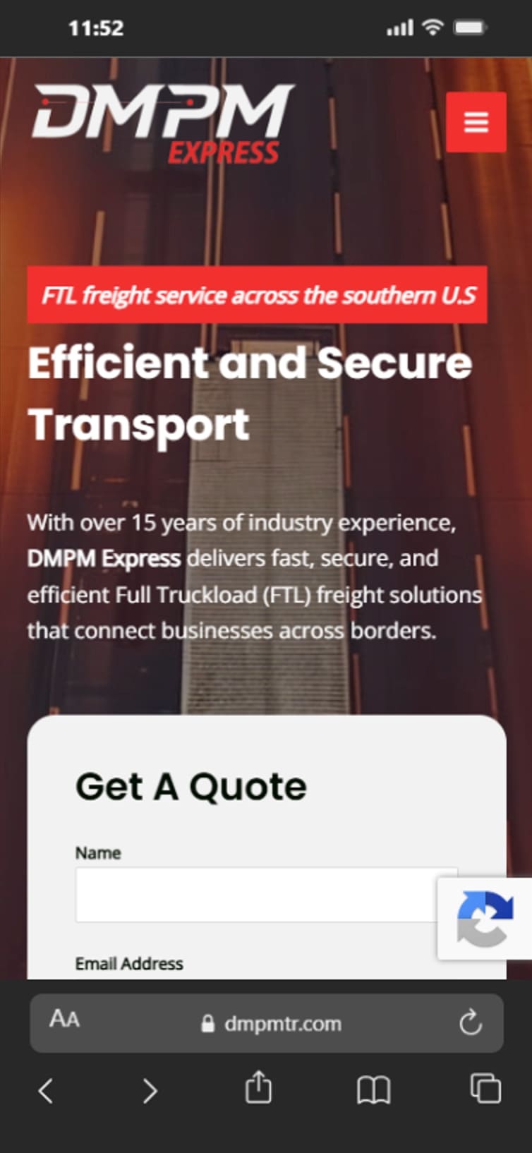Vista móvil de DMPM Express