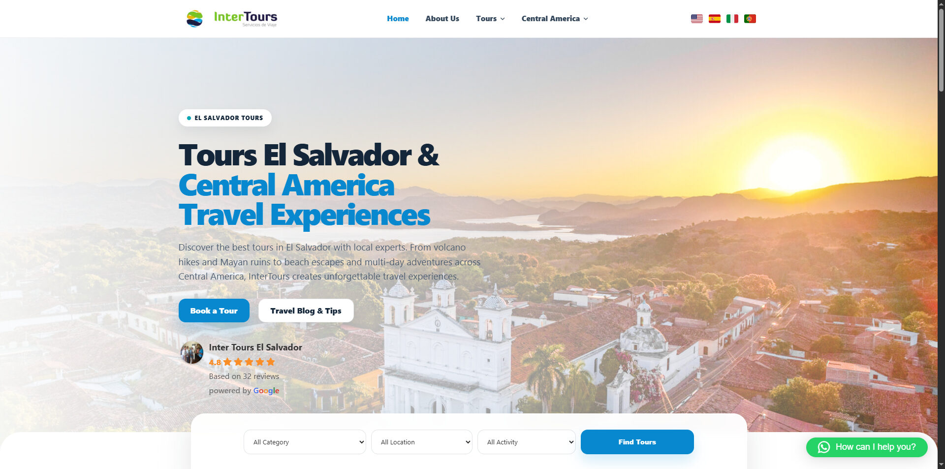 Vista desktop de Tours El Salvador | Intertours