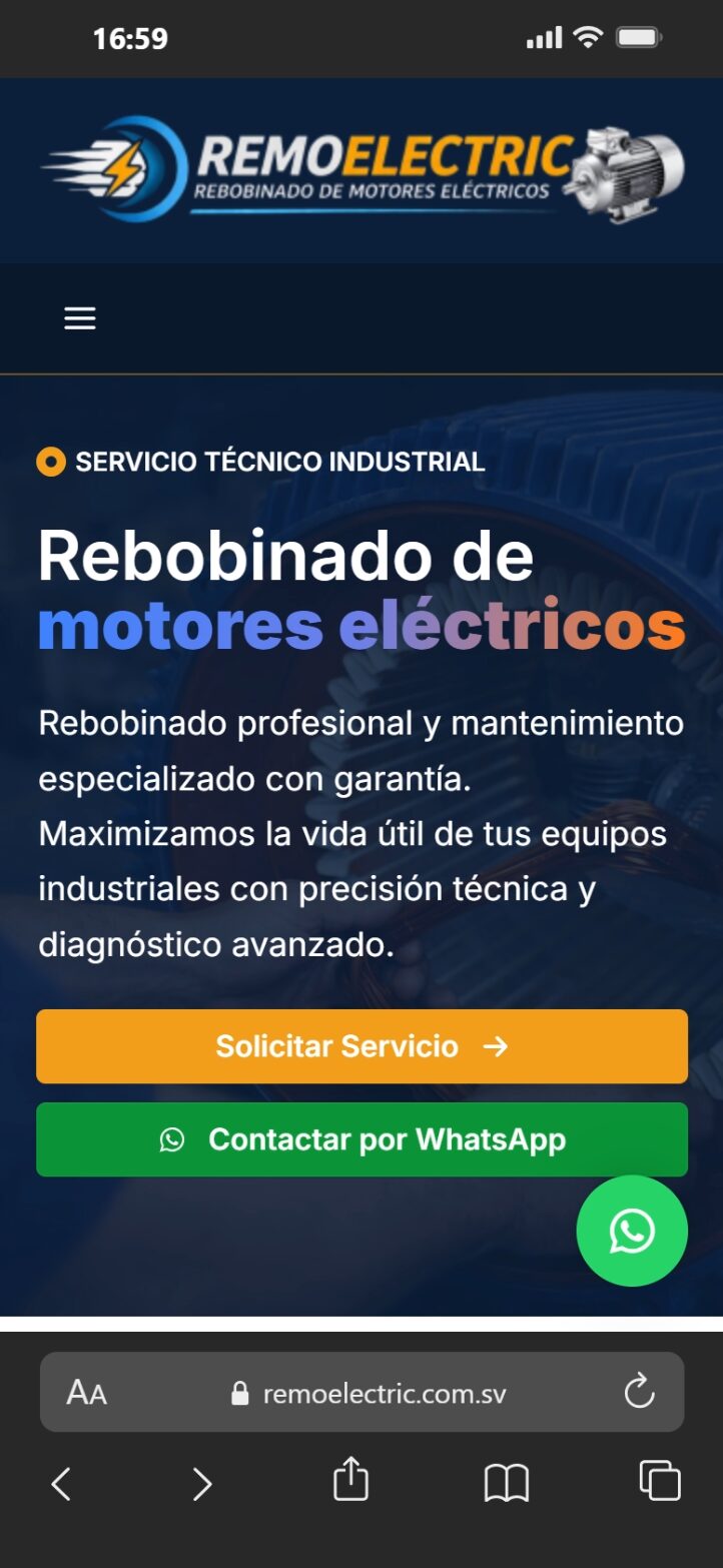 Vista móvil de REMOELECTRIC | Rebobinado de Motores Eléctricos Industriales