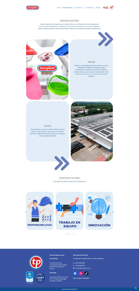Captura del proyecto Tacoplast S.A de C.V