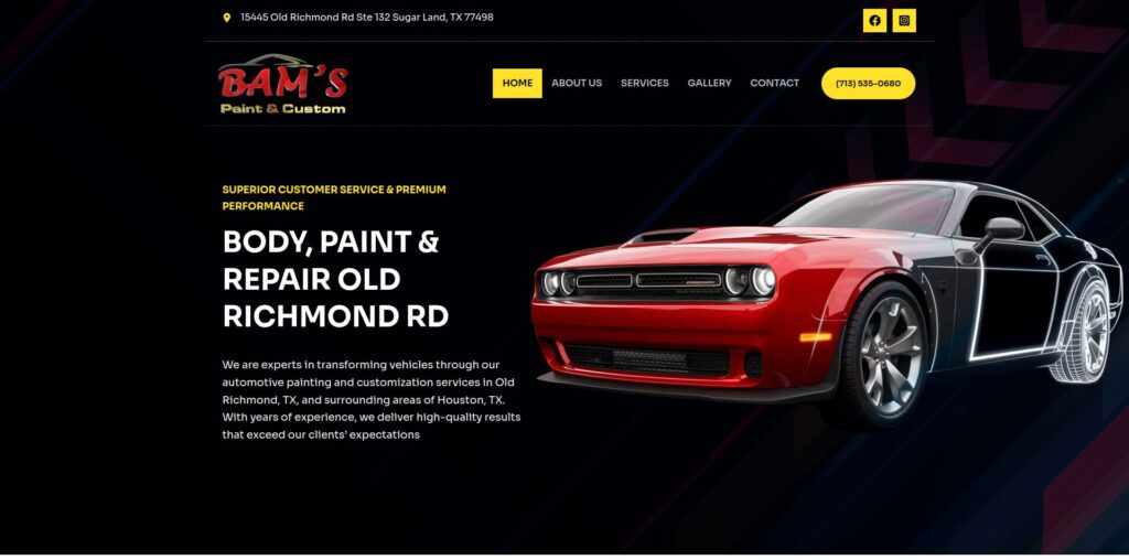 Sitio web de BAM’S Paint & Custom