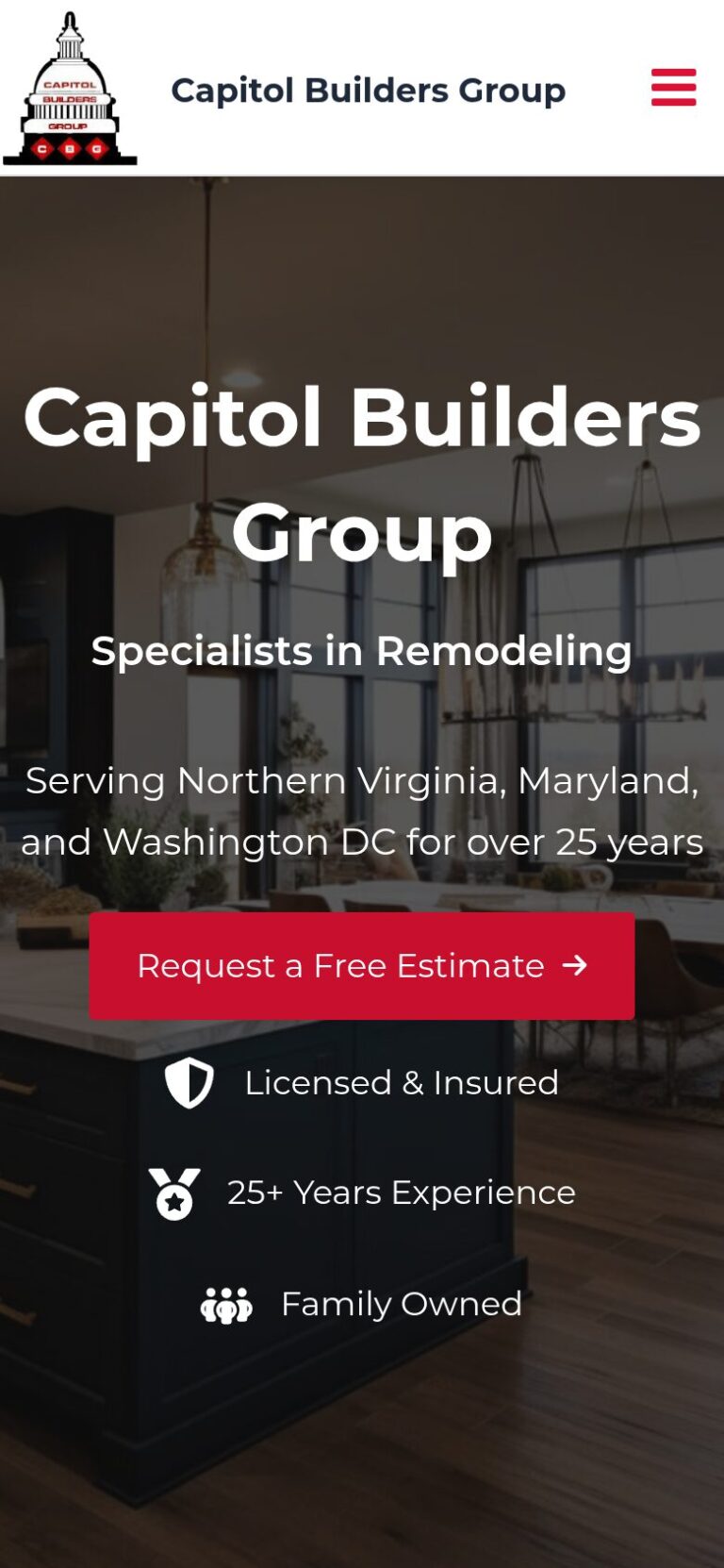 Vista móvil de Capitol Builders Group