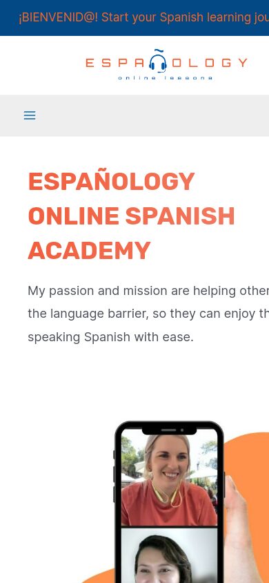 Vista móvil de Españology