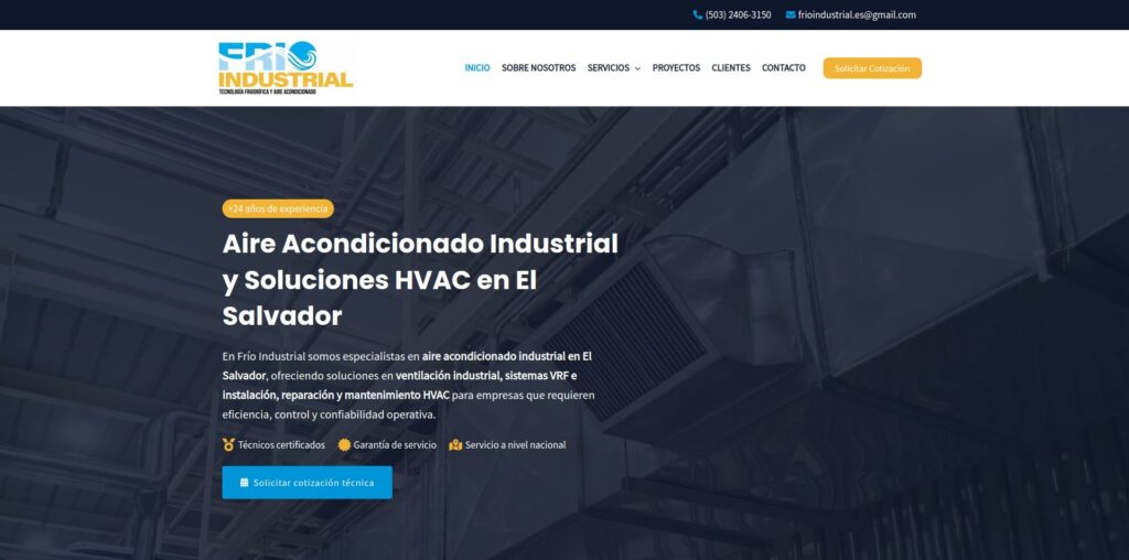 Sitio web de Frío Industrial