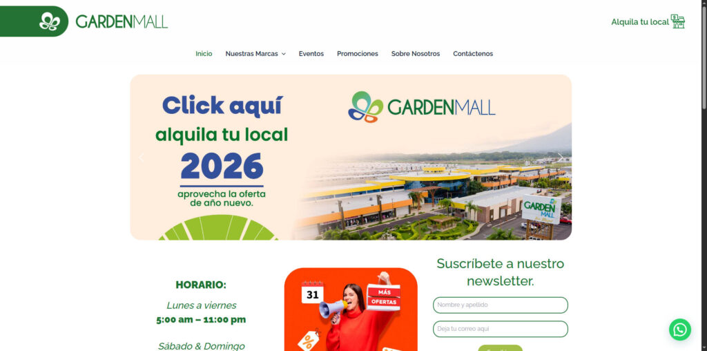 Sitio web de CC Garden Mall