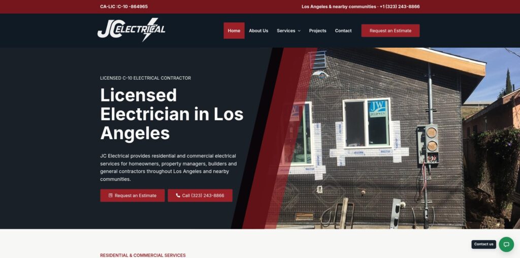 Sitio web de JC Electrical