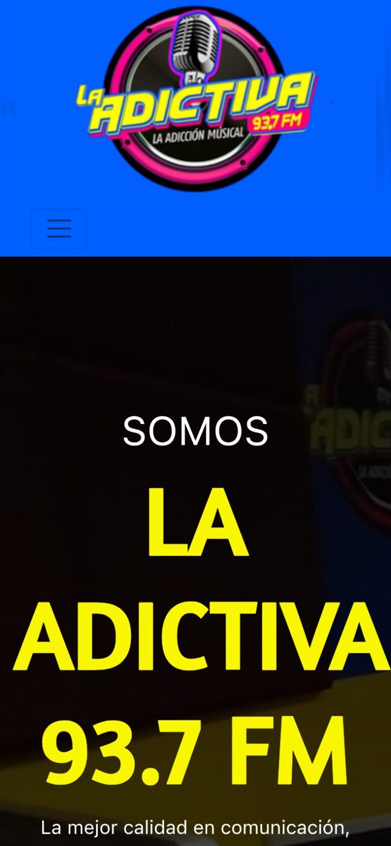 Vista móvil de La Adictiva 93.7 FM