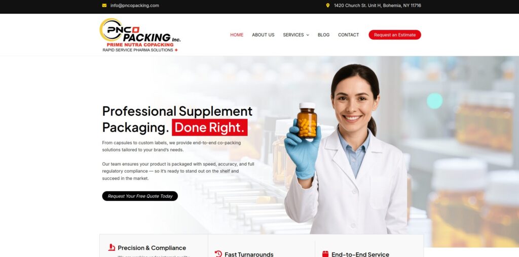 Sitio web de Prime Nutra Copacking