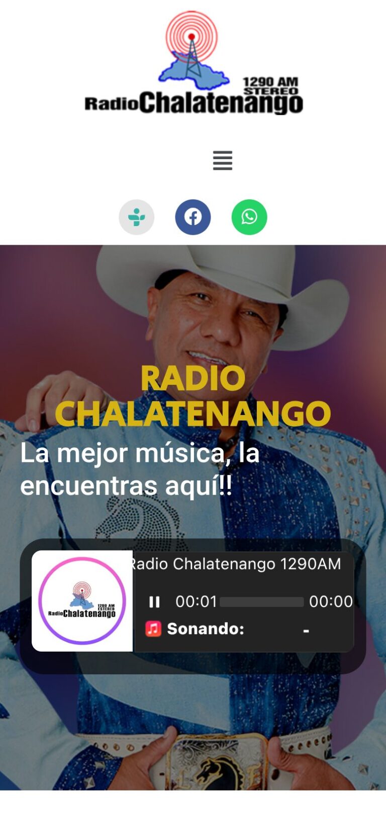 Vista móvil de Radio Chalatenango