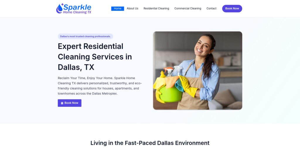 Sitio web de Sparkle Home Cleaning TX
