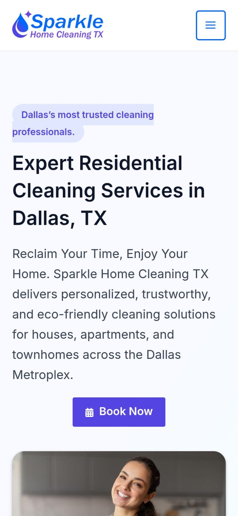 Vista móvil de Sparkle Home Cleaning TX