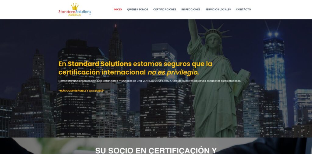 Sitio web de Standard Solutions America