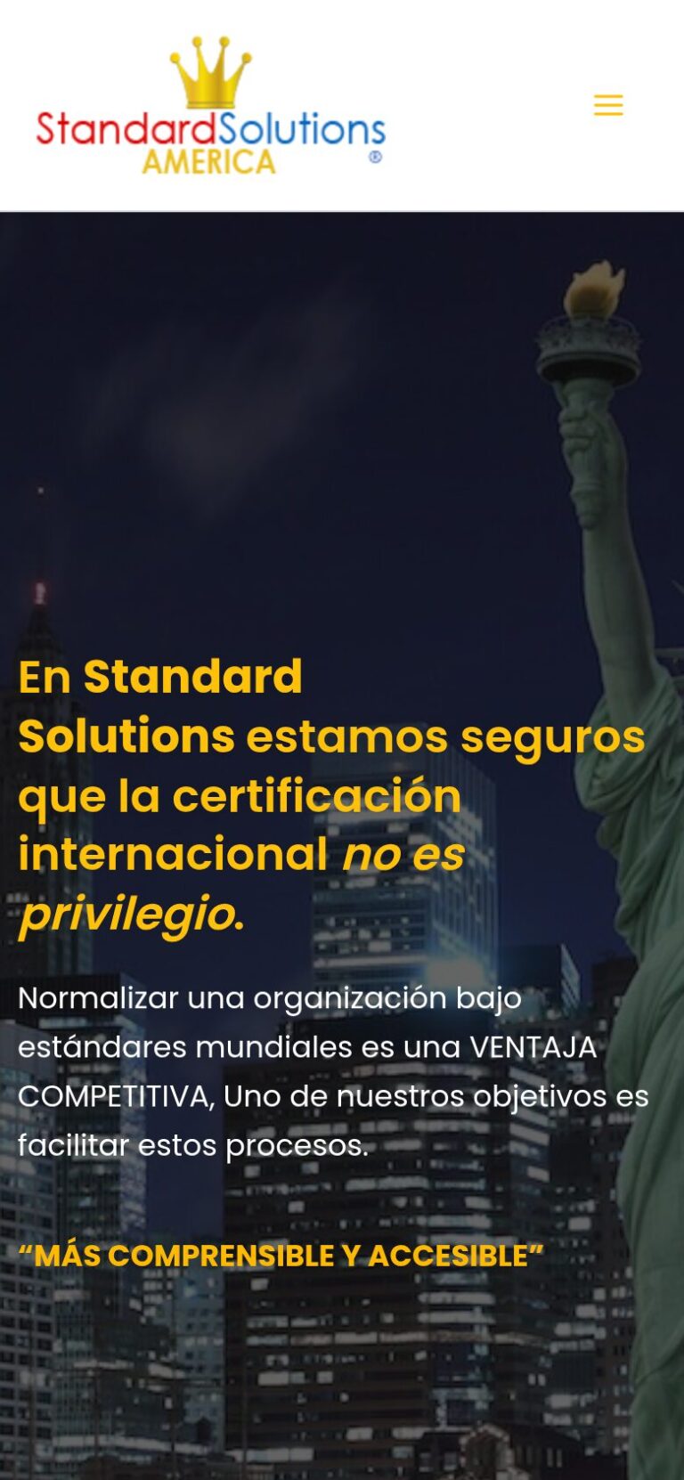 Vista móvil de Standard Solutions America