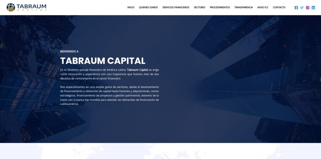 Sitio web de Tabraum Capital