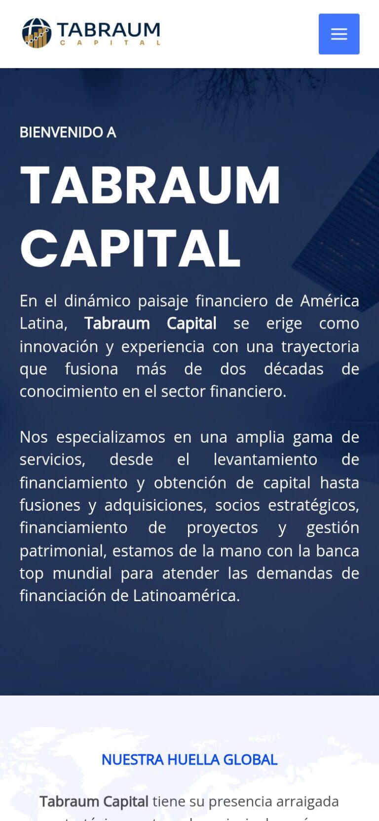 Vista móvil de Tabraum Capital