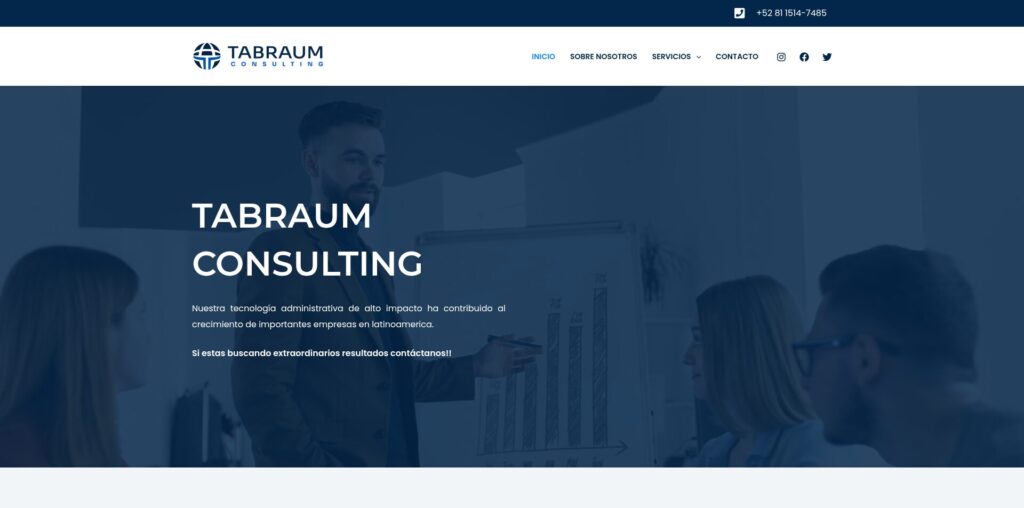 Sitio web de Tabraum Consulting Services