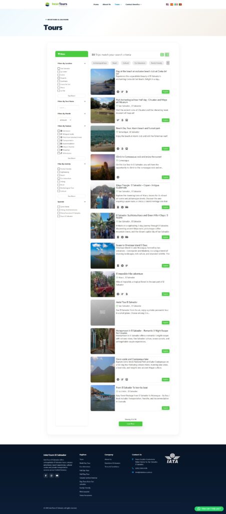 Captura del proyecto Tours El Salvador | Intertours