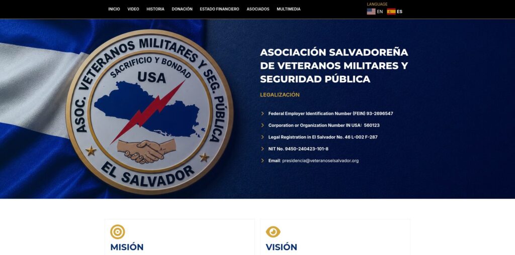 Sitio web de Asociación de Veteranos de El Salvador
