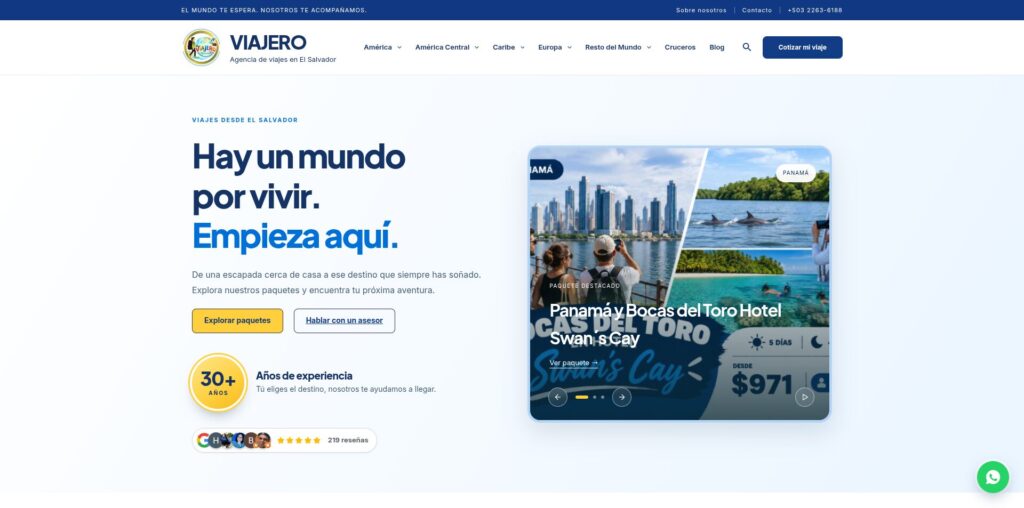 Sitio web de Viajero