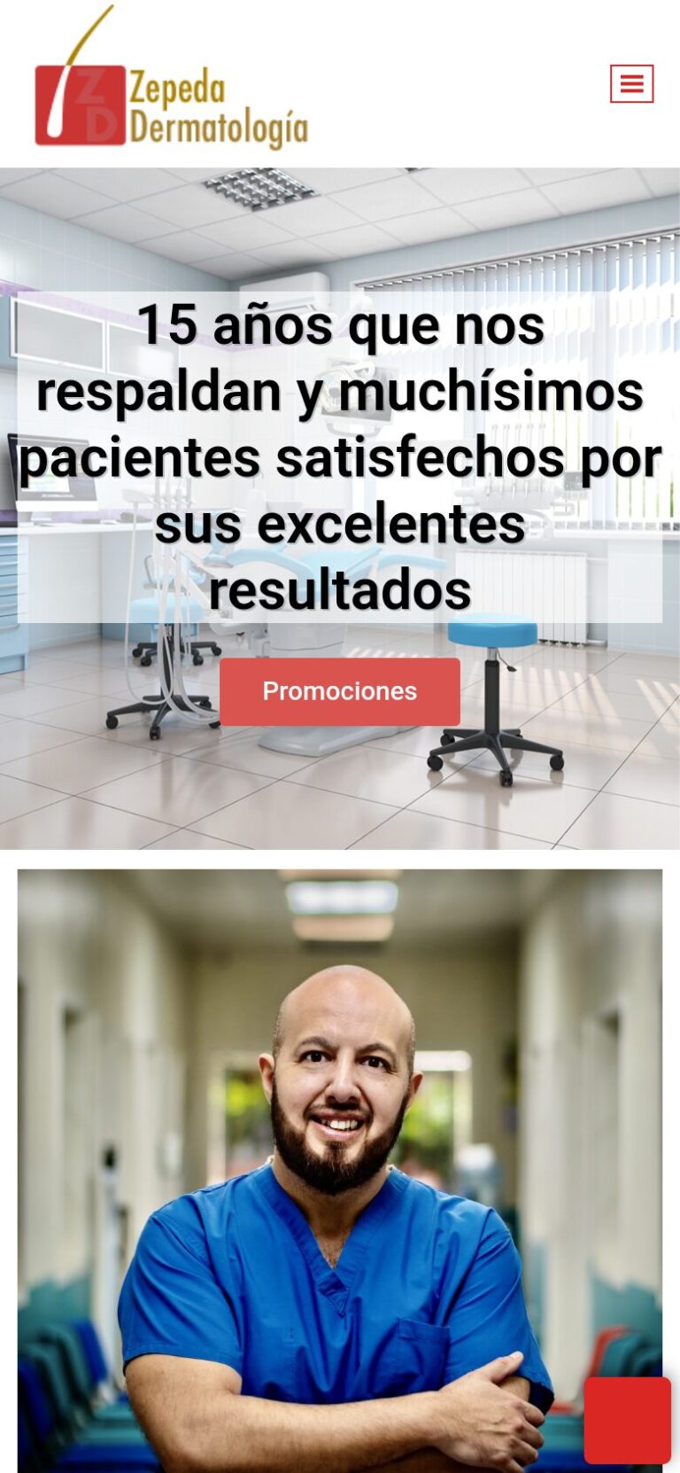 Vista móvil de Zepeda Dermatología